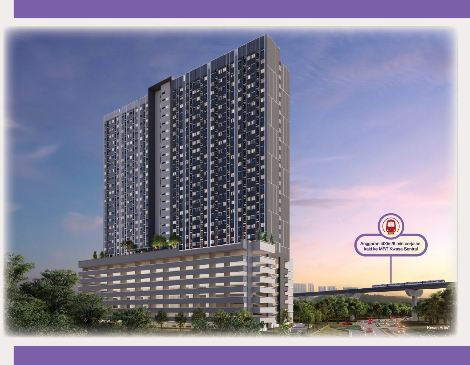 D'Nuri Residences facade, Kwasa Damansara