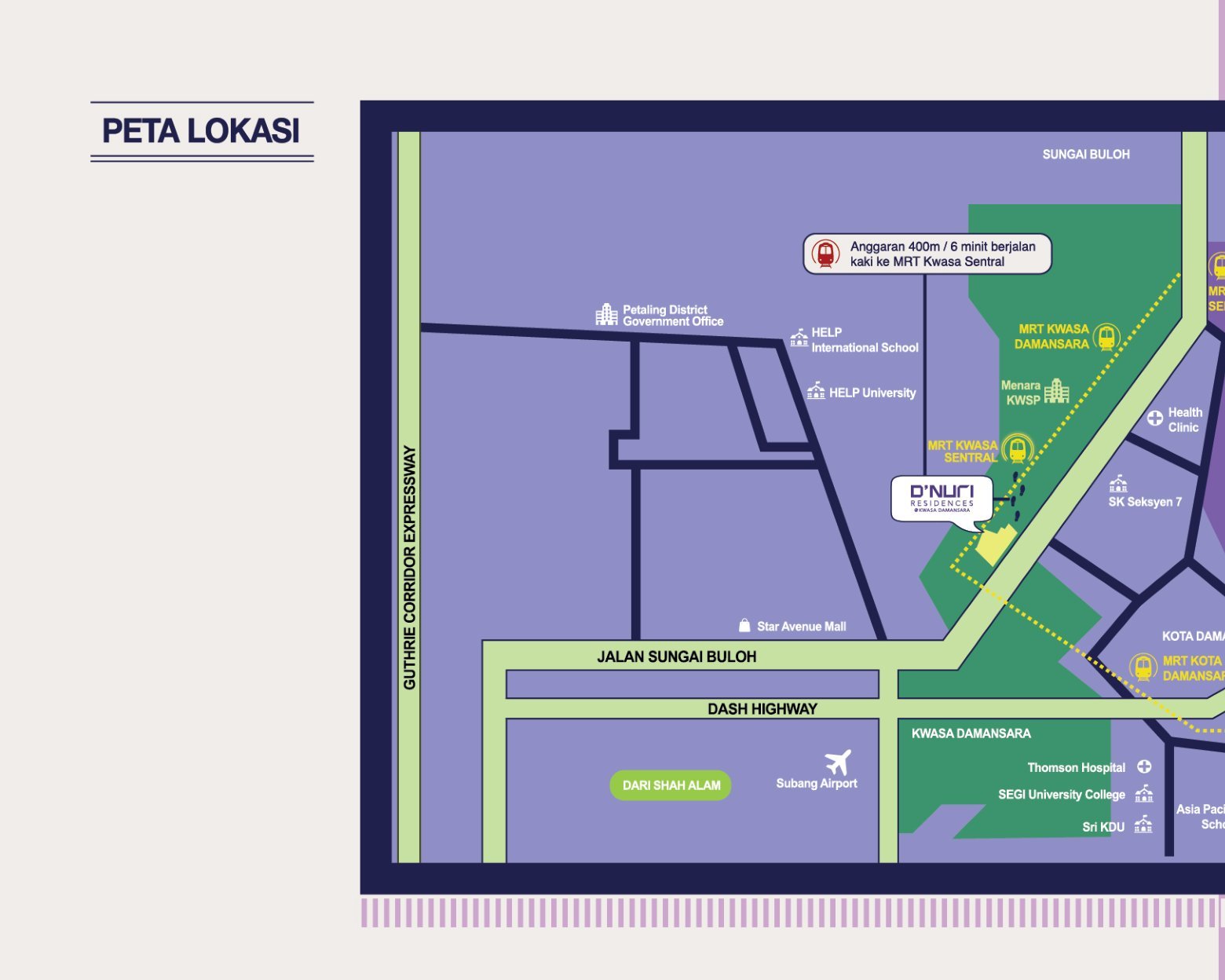 D'Nuri location map, Kwasa Damansara